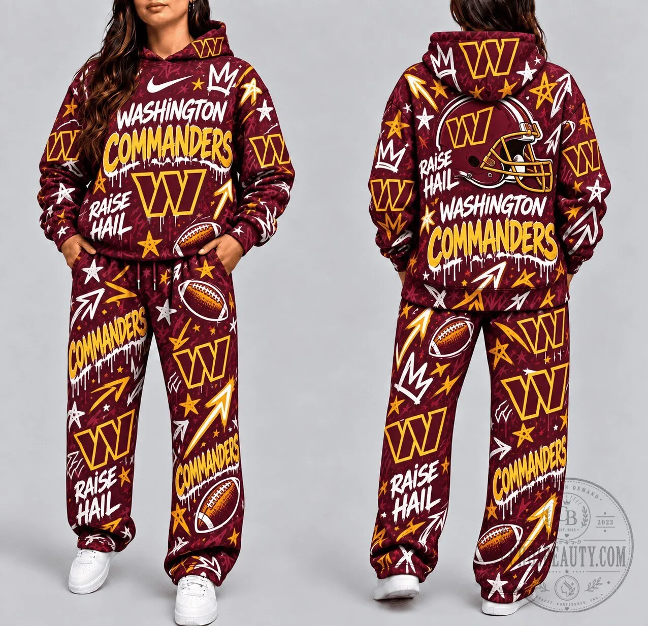 Washington Commanders NFL Football Team Graffiti Style Hoodie