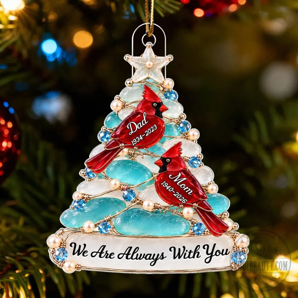 Personalized Cardinal Memorial Christmas Tree Ornament Always With You Personalized Cardinal Memorial Christmas Tree Ornament Always With You