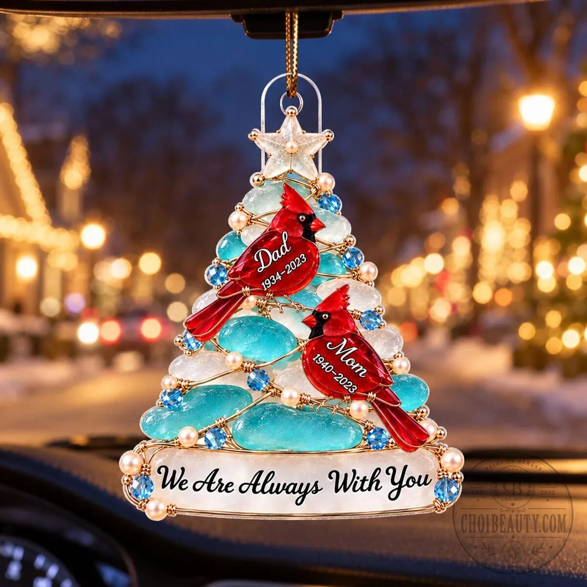 Personalized Cardinal Memorial Christmas Tree Ornament Always With You 14 Personalized Cardinal Memorial Christmas Tree Ornament Always With You