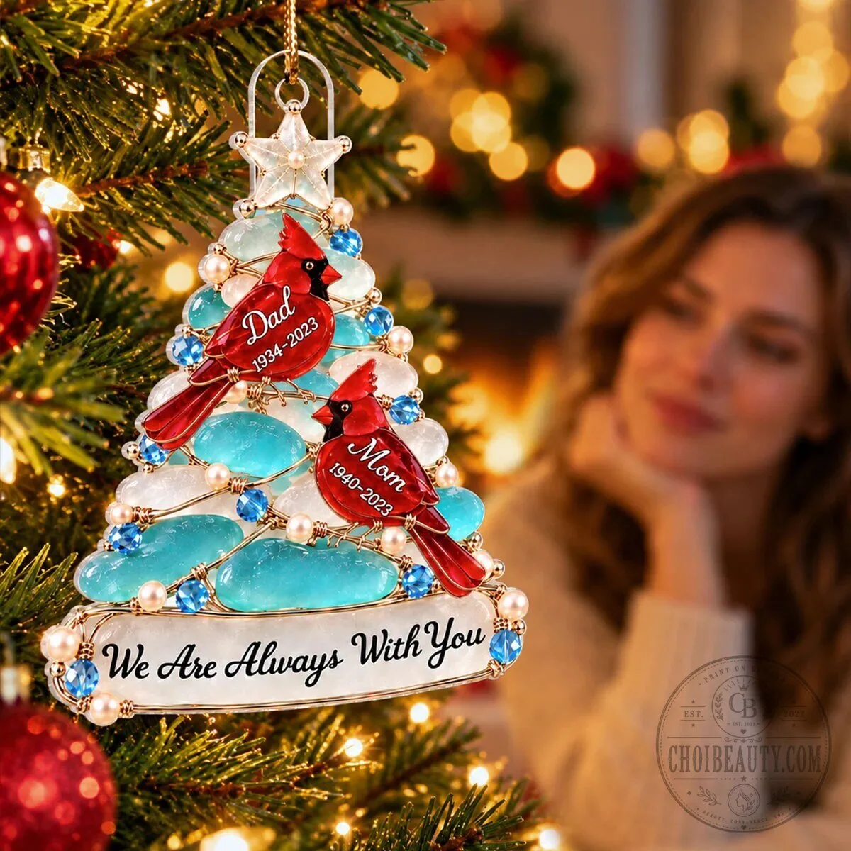 Personalized Cardinal Memorial Christmas Tree Ornament Always With You 18 Personalized Cardinal Memorial Christmas Tree Ornament Always With You