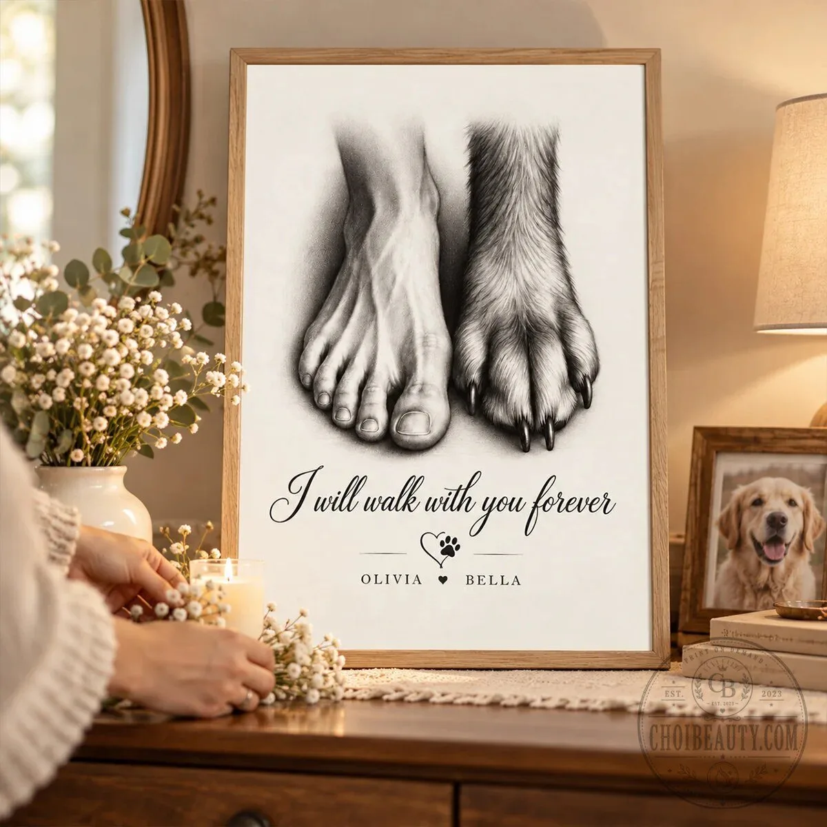 Personalized Pet Memorial I Will Walk With You Forever Dog Cat Sympathy Poster 15 Personalized Pet Memorial I Will Walk With You Forever Dog Cat Sympathy Poster