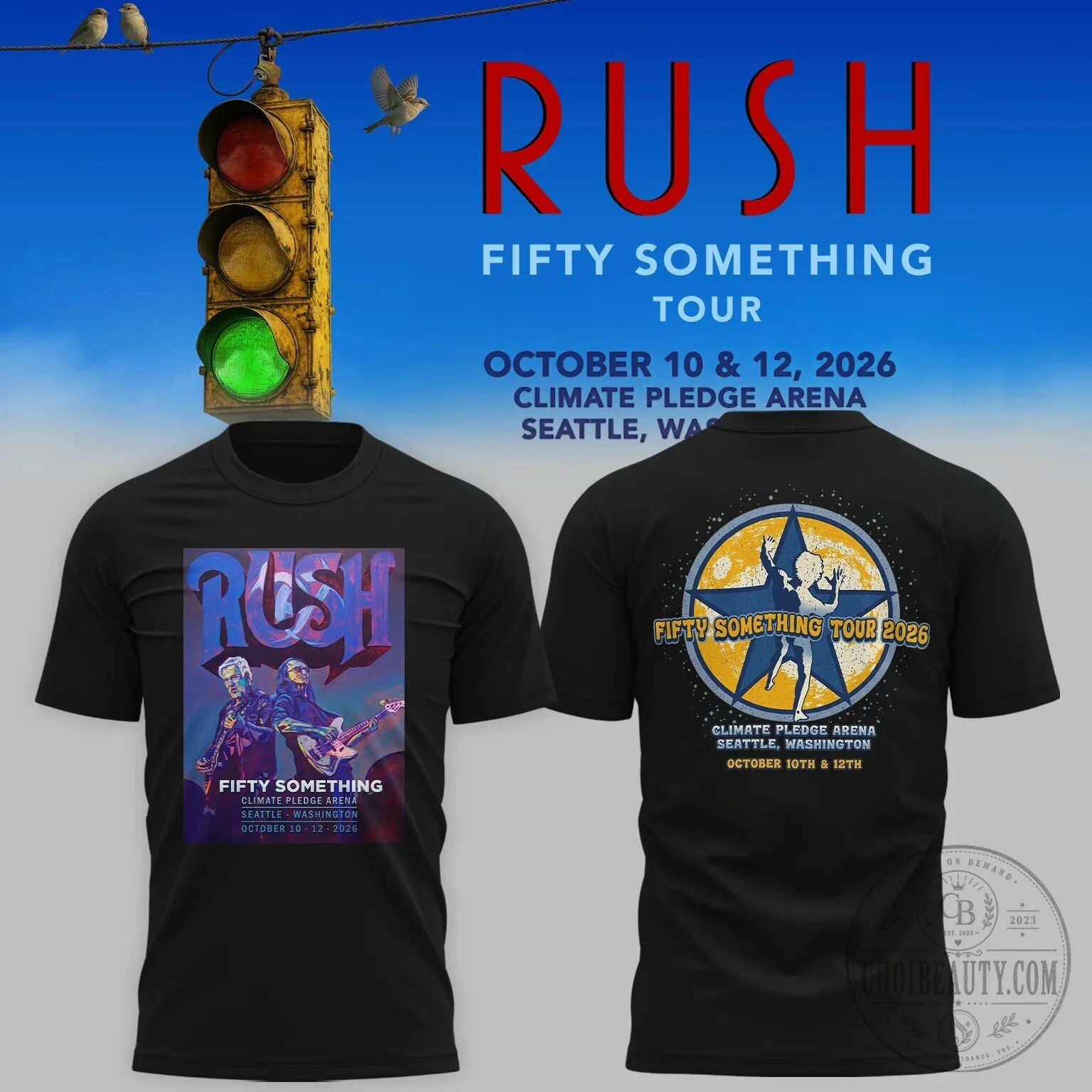 Rush Fifty Something Tour 2026 Climate Pledge Arena Seattle Concert T-Shirt 5 Rush Fifty Something Tour 2026 Climate Pledge Arena Seattle Concert T-Shirt