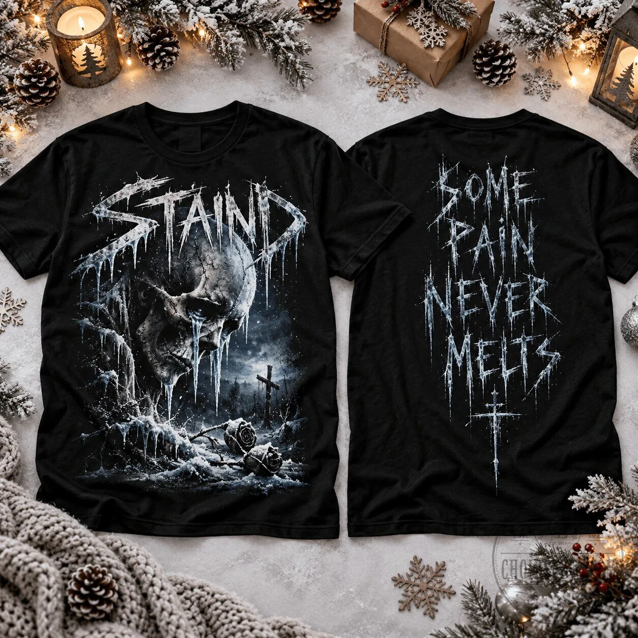 Staind Some Pain Never Melts Skull Design Black Graphic Band Music T-Shirt