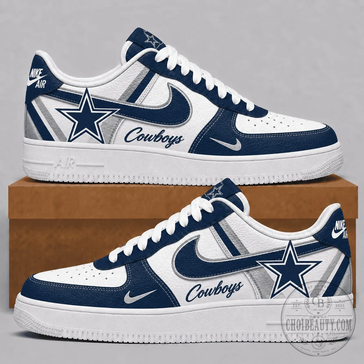 Dallas Cowboys Team Logo Athletic Sneakers for Men and Women