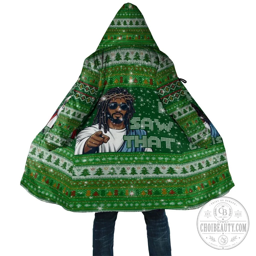 Black Jesus Saw That Ugly Christmas Sweater Style Cloak 1 Black Jesus Saw That Ugly Christmas Sweater Style Cloak