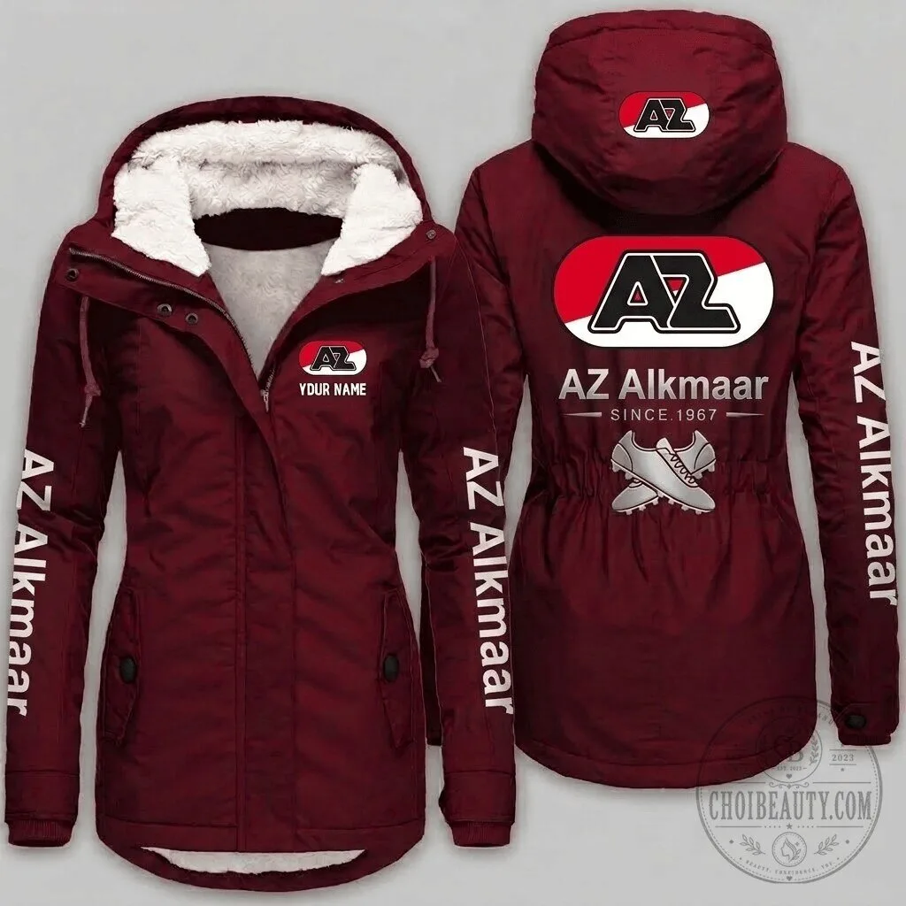 AZ Alkmaar Eredivisie Women's Winter Fleece Lined Parka Jacket