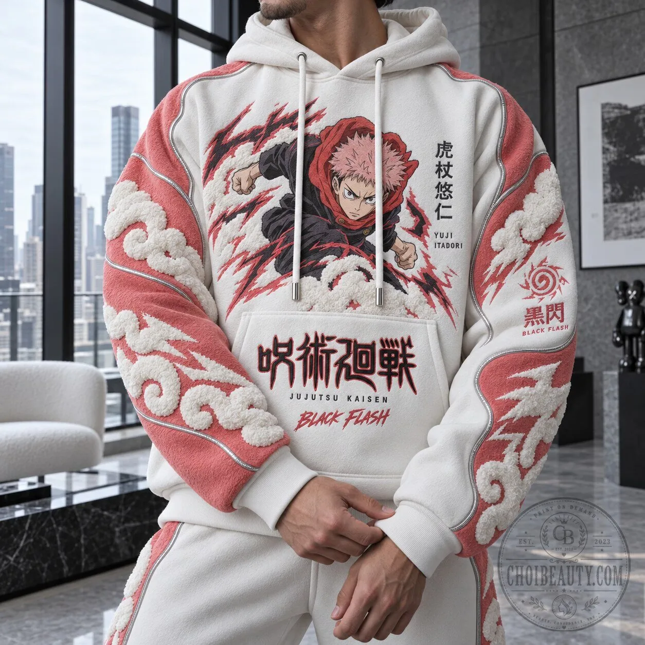 Jujutsu Kaisen Yuji Itadori Black Flash Anime Hoodie