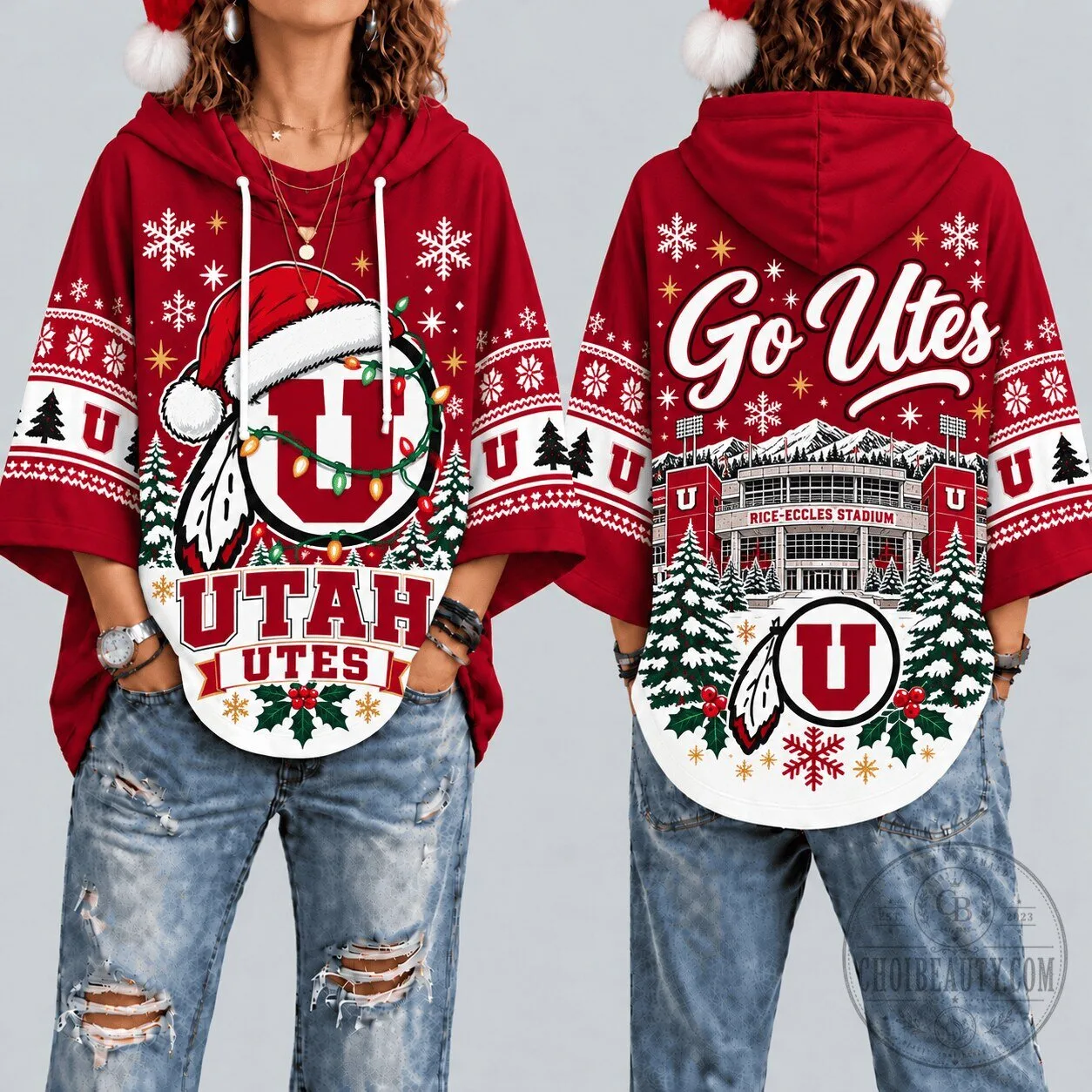 Utah Utes Christmas Ugly Sweater Style Hoodie