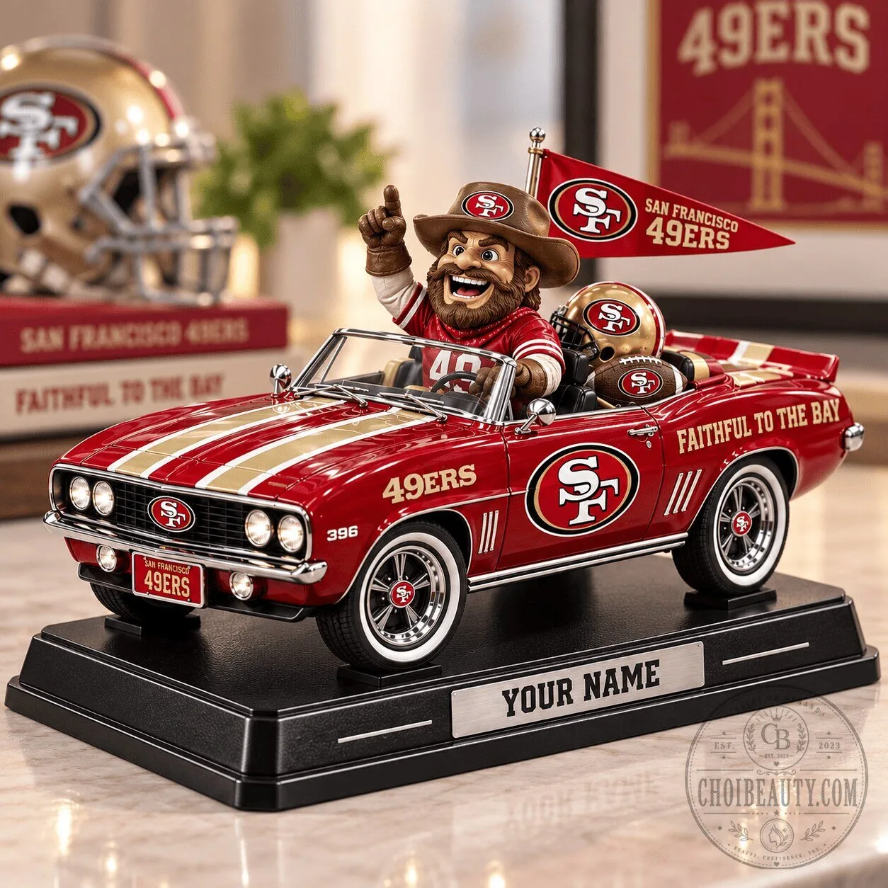 San Francisco 49ers NFL Custom Name Car Figurine Collectible Statue