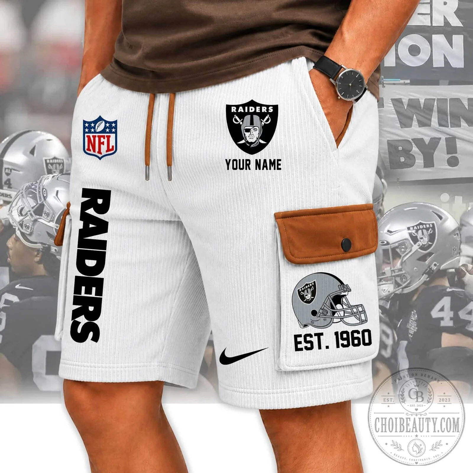 Las Vegas Raiders Football Team Cargo Shorts