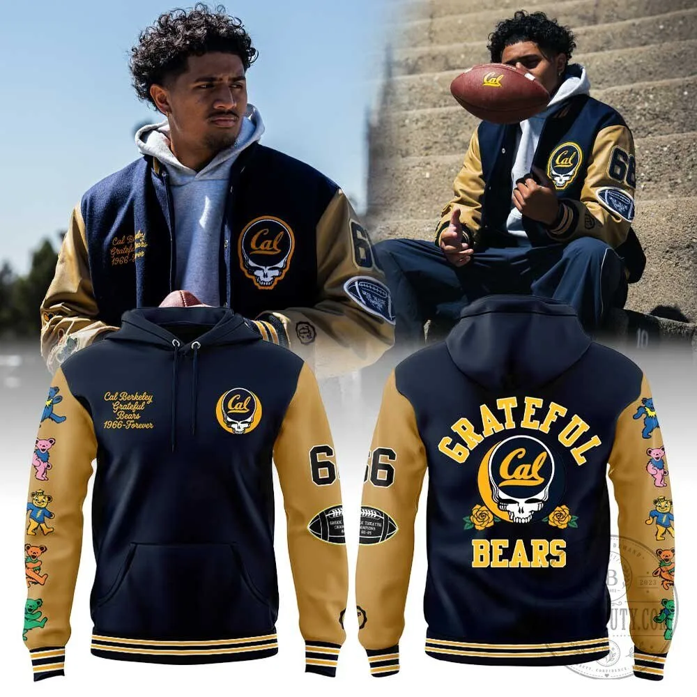 California Golden Bears Grateful Dead Skull Football Team Hoodie