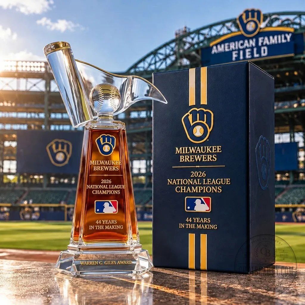 Milwaukee Brewers 2026 National League Champions Warren G. Giles Award Whiskey Bottle