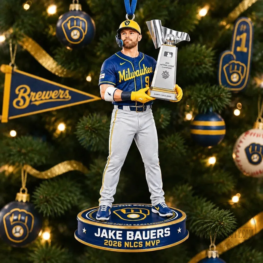 Jake Bauers Milwaukee Brewers 2026 NLCS MVP Christmas Ornament