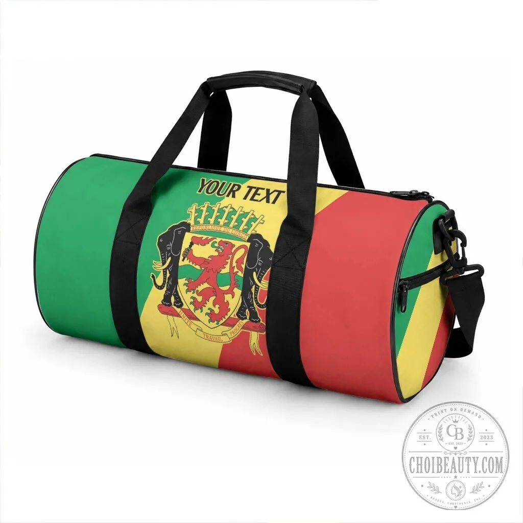 Republic of the Congo Flag Personalized Duffle Bag with Custom Text 7 Republic of the Congo Flag Personalized Duffle Bag with Custom Text