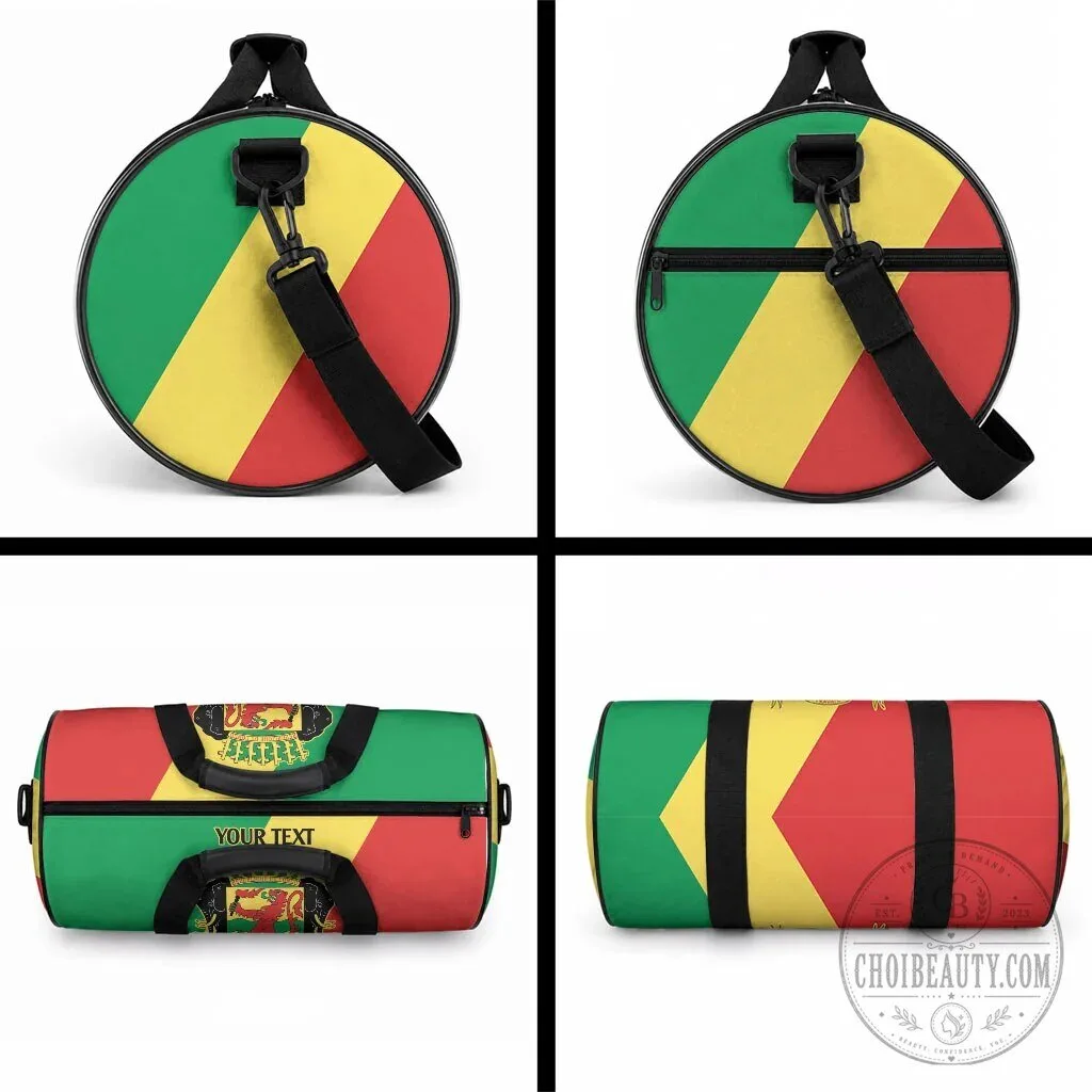 Republic of the Congo Flag Personalized Duffle Bag with Custom Text 9 Republic of the Congo Flag Personalized Duffle Bag with Custom Text