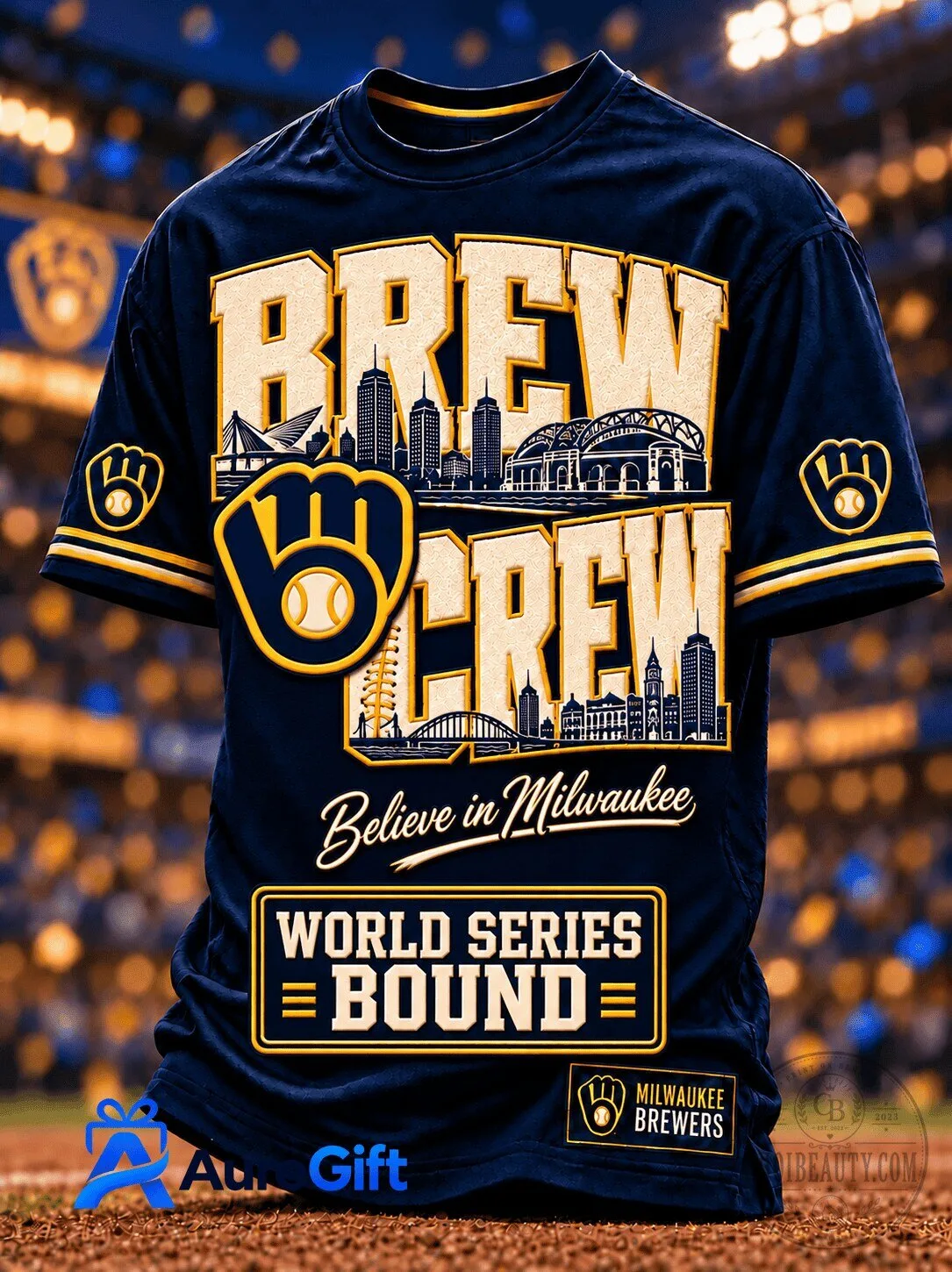 Milwaukee Brewers Brew Crew World Series Bound Baseball T-Shirt 5 Milwaukee Brewers Brew Crew World Series Bound Baseball T-Shirt