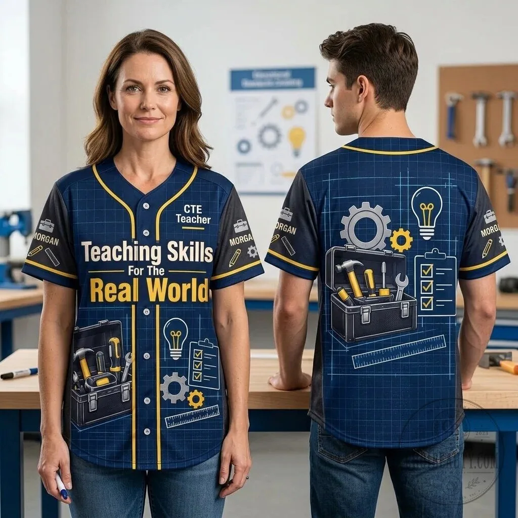 Personalized CTE Teacher Future Ready Skills Baseball Jersey 5 Personalized CTE Teacher Future Ready Skills Baseball Jersey