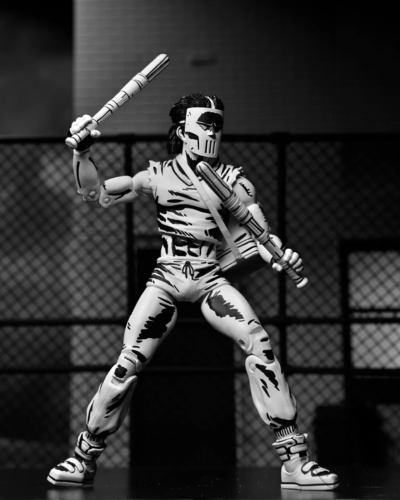 Teenage Mutant Ninja Turtles Casey Jones Black and White Action Figure Collectible 21 Teenage Mutant Ninja Turtles Casey Jones Black and White Action Figure Collectible