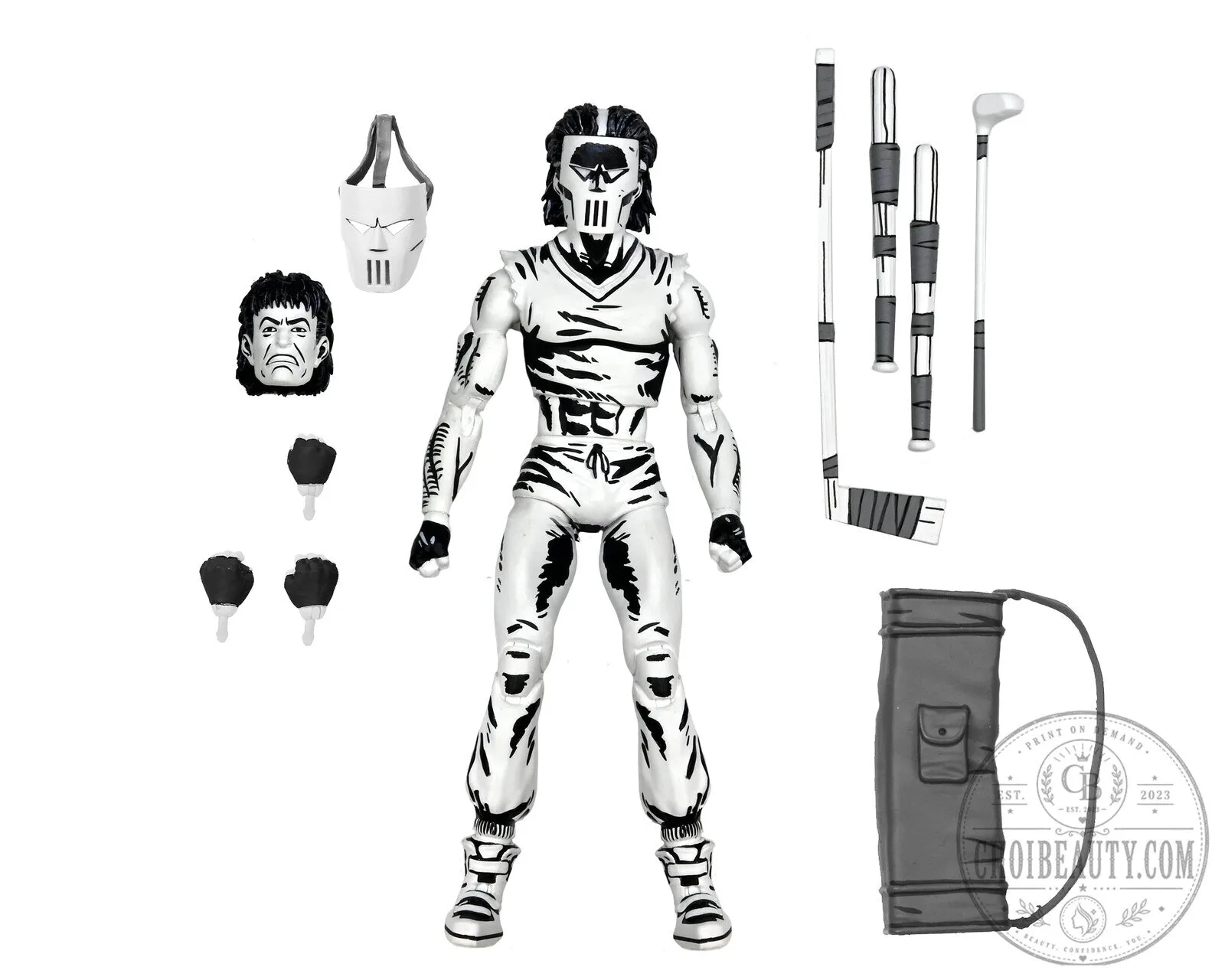 Teenage Mutant Ninja Turtles Casey Jones Black and White Action Figure Collectible 23 Teenage Mutant Ninja Turtles Casey Jones Black and White Action Figure Collectible