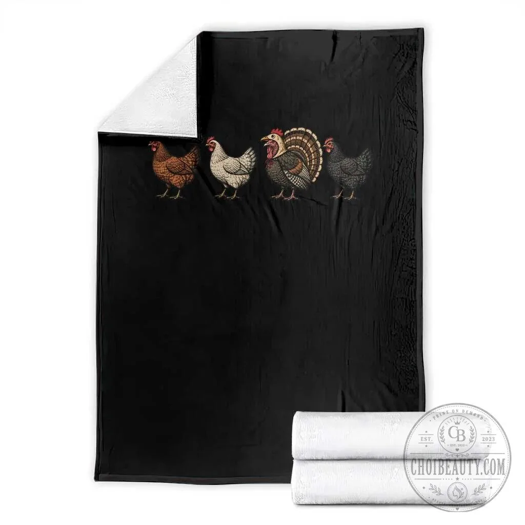 Funny Turkey In Chicken Disguise Thanksgiving Poultry Bird Lover Throw Blanket