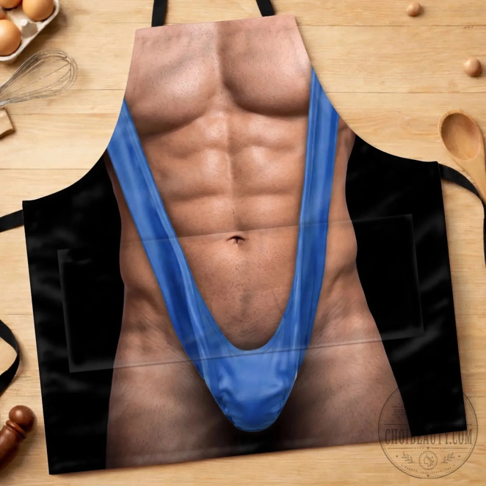 Funny Muscle Body Illusion King of the Grill Barbecue Apron with Pocket 10 Funny Muscle Body Illusion King of the Grill Barbecue Apron with Pocket