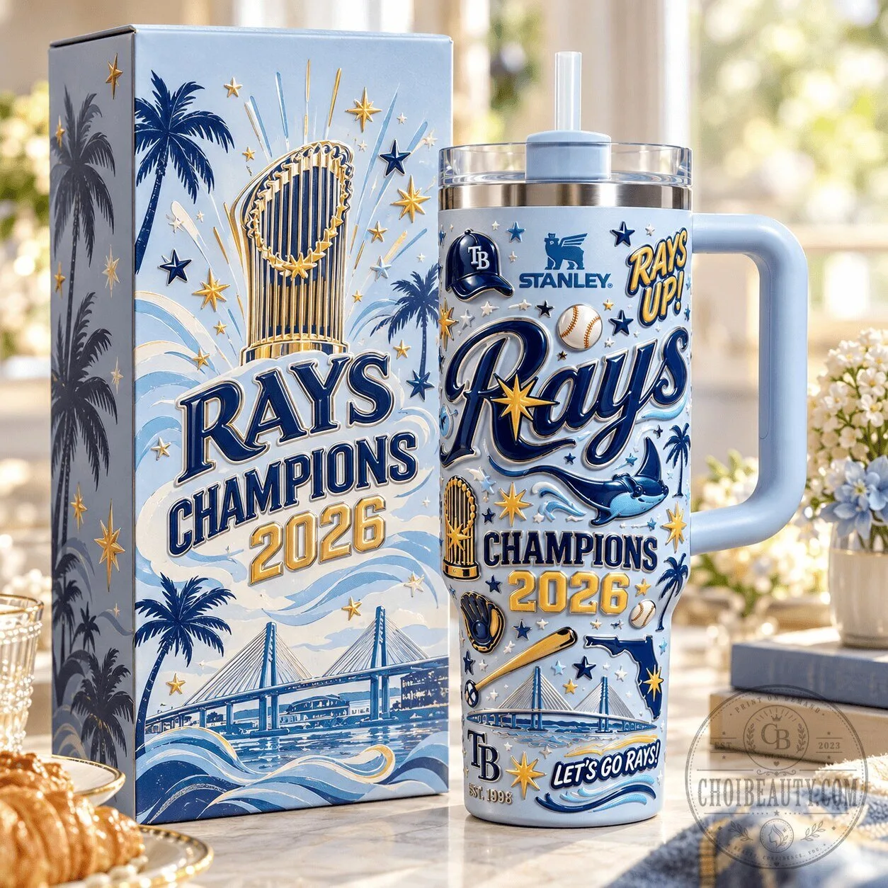 Tampa Bay Rays Champions 2026 Stanley Tumbler with Handle 1 Tampa Bay Rays Champions 2026 Stanley Tumbler with Handle