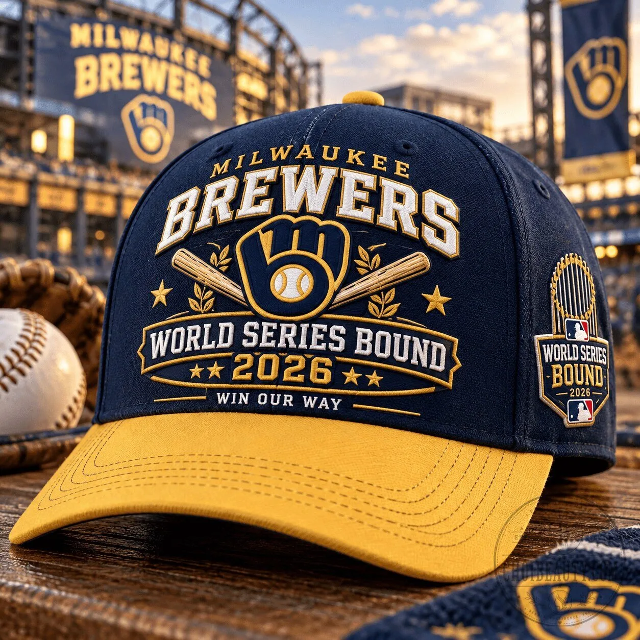 Milwaukee Brewers World Series Bound 2026 Baseball Cap Hat for Fans