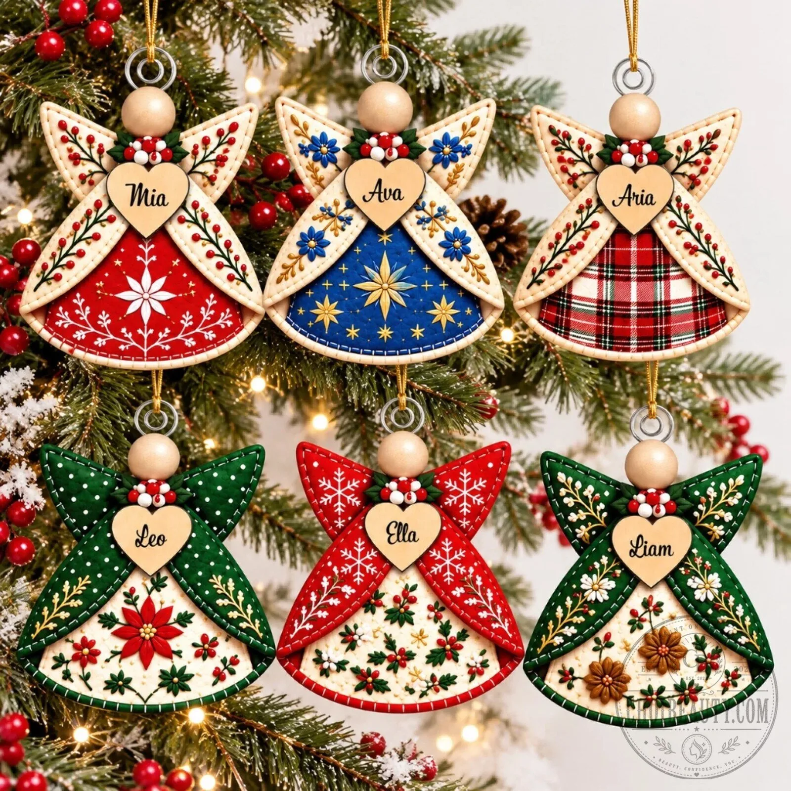 Personalized Angel Christmas Ornament Custom Name Holiday Tree Decoration