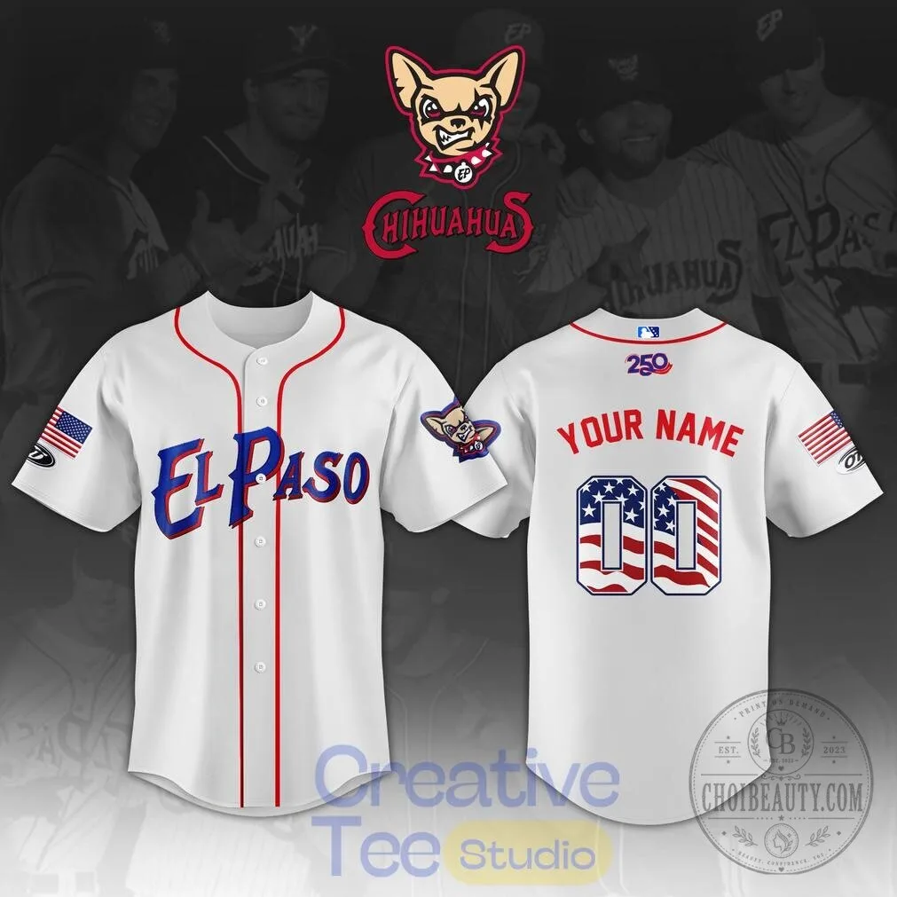 El Paso Chihuahuas 250th Anniversary 4th of July Baseball Jersey