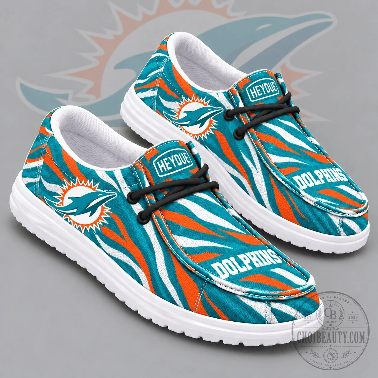 Miami Dolphins Wild Zebra Stripe Print Casual Loafers Shoes 3 Miami Dolphins Wild Zebra Stripe Print Casual Loafers Shoes
